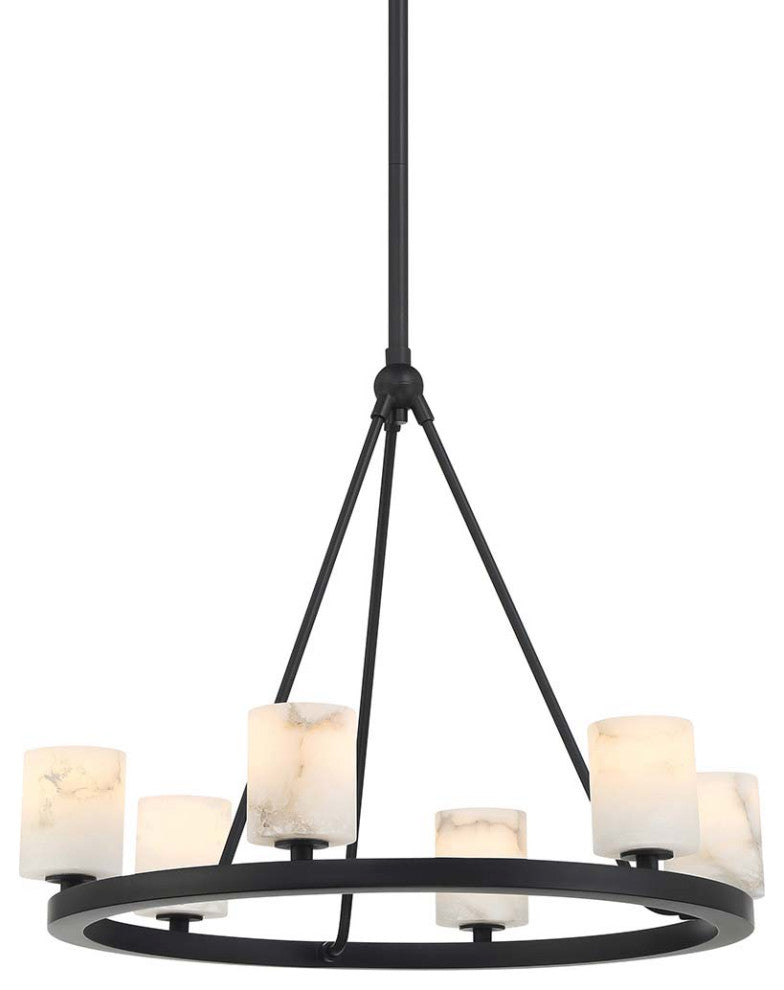 Crystorama Lighting Group ARA-10264-ST Aragon 6 Light 23"W LED - Matte Black