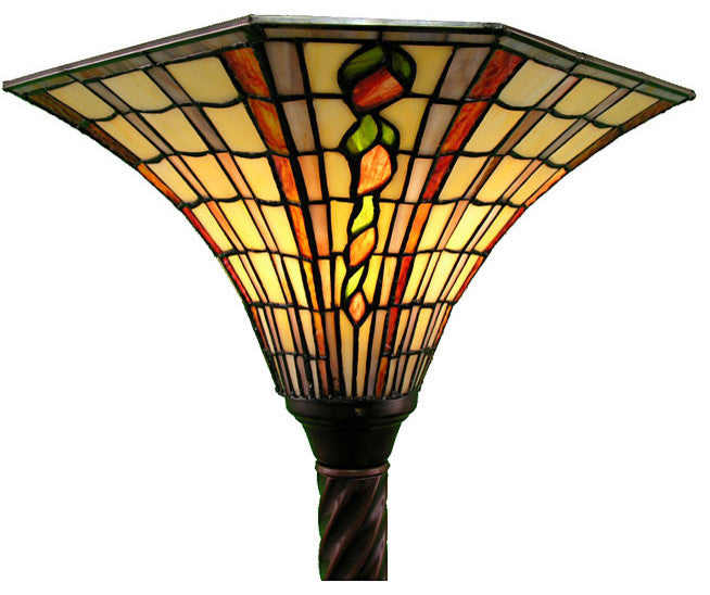 Large Tiffany-Style Golden Amber Torchiere