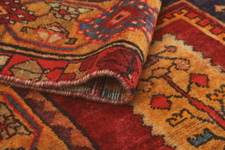 Fine Vintage Distressed Francisc Red/Navy Rug, 4'9 x 9'2
