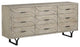 70" Light Brown Solid Wood Nine Drawer Sideboard