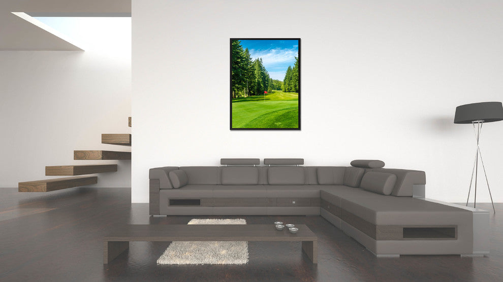 Vancouver Canada Golf Course Photo Print on Canvas with Picture Frame, 28"x37"