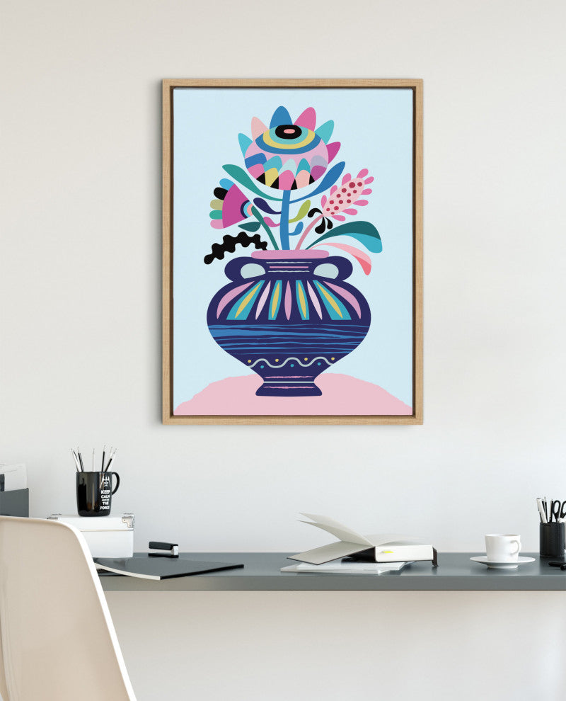 Sylvie Whimsical Floral Canvas by Rachel Lee of My Dream Wall, Natural 18x24