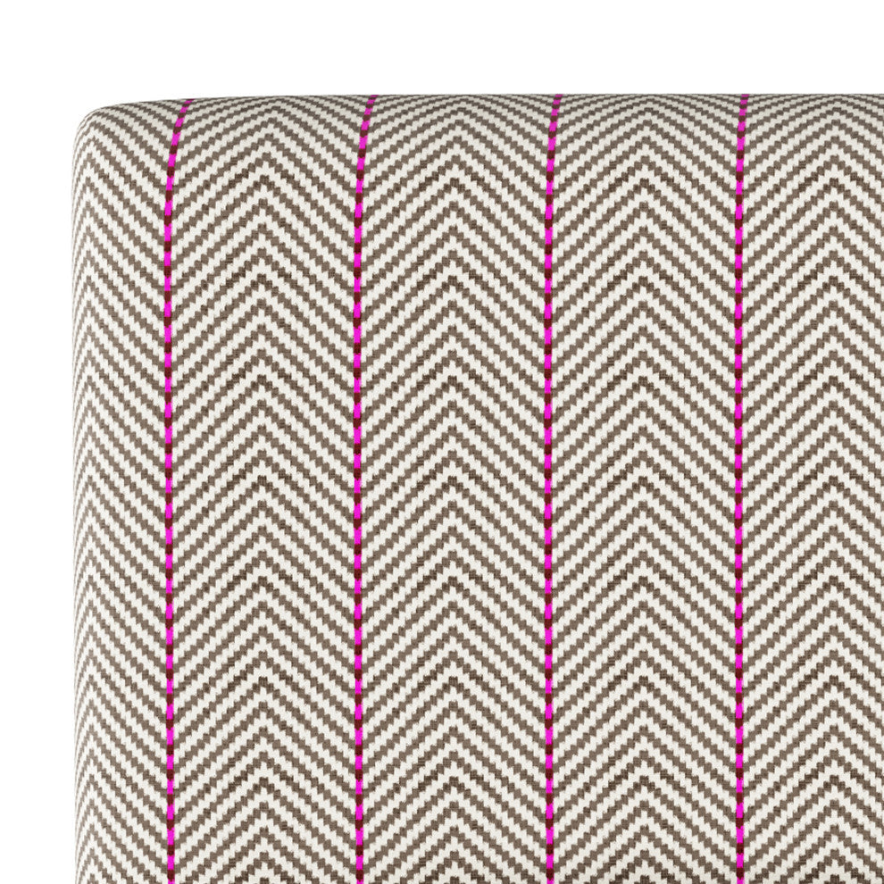 King Headboard, Broken Twill Fuschia