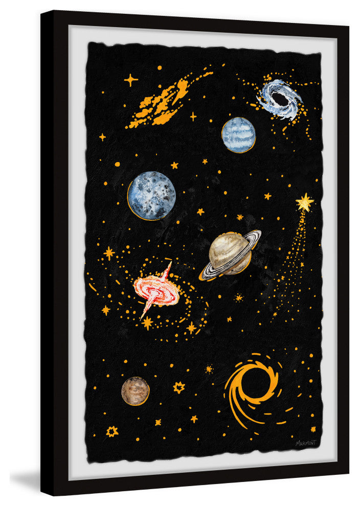 "Dark Outer Space" Framed Painting Print, 8x12