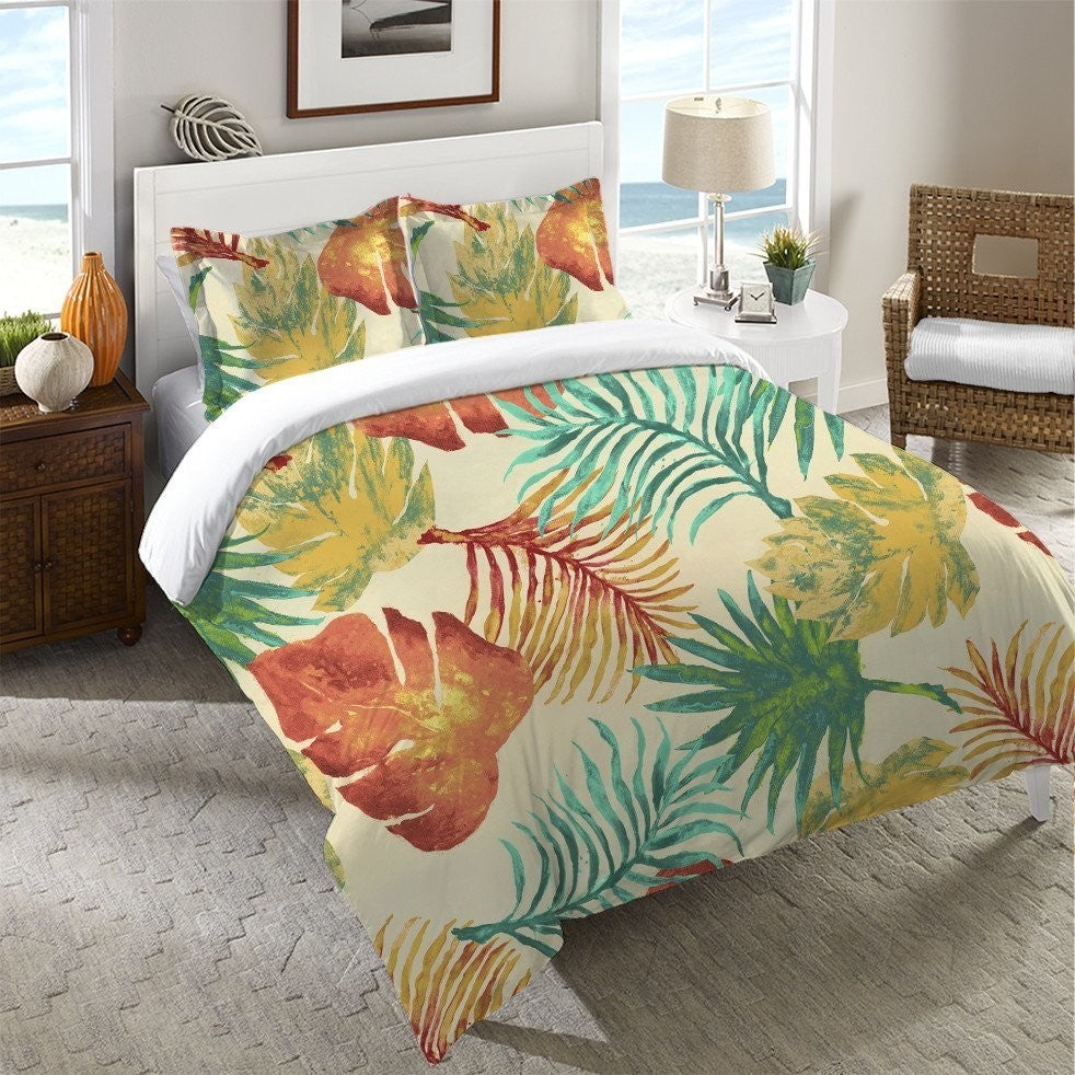 Laural Home Tropical Havana Palm Leaves Standard Duvet Sham
