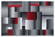 Elio Collection Color Blocked Area Rug, Red, 2' X 3'