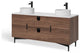Newton Bath Vanity, Walnut, 60", Double Sink, Freestanding