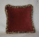 velvet burnt orange decorative throw pillow With long specialty fringe, 12x17