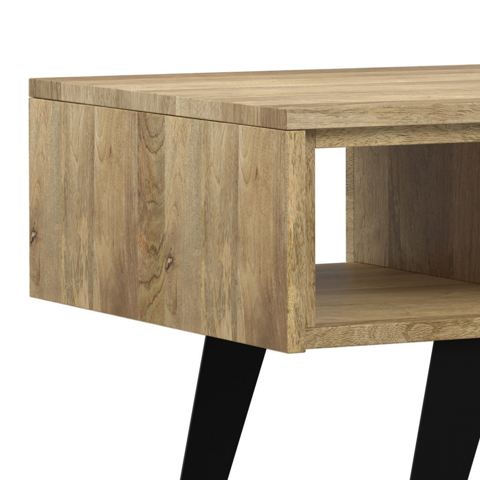 Lowry Solid Acacia Wood Coffee Table, Natural