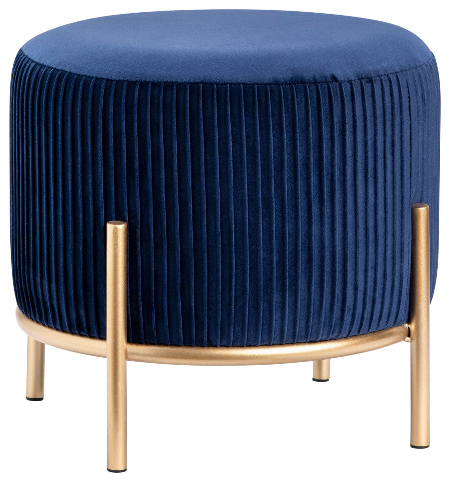 Marley Navy Blue Velvet Stool