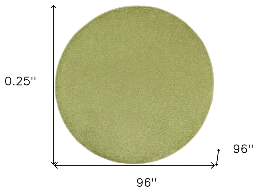 8' X 8' Green Round Non Skid Indoor Outdoor Area Rug