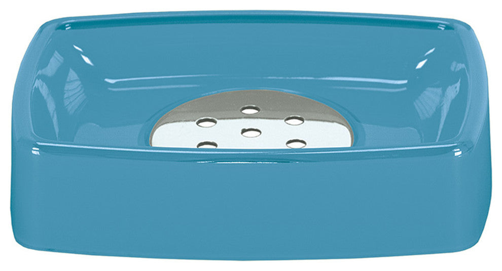 Turquoise Flared Modern Easy Bathroom Accessories, Soap Dish
