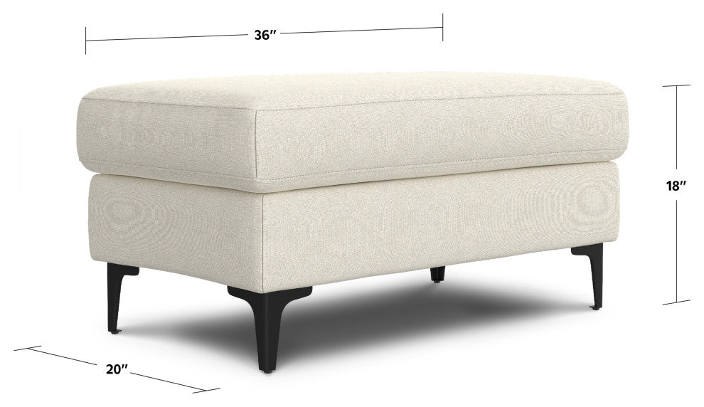 Ava Ottoman in Tightly Woven Performance Fabric , Assembled