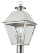 Wentworth 3 Light Brushed Nickel Outdoor Large Post Top Lantern