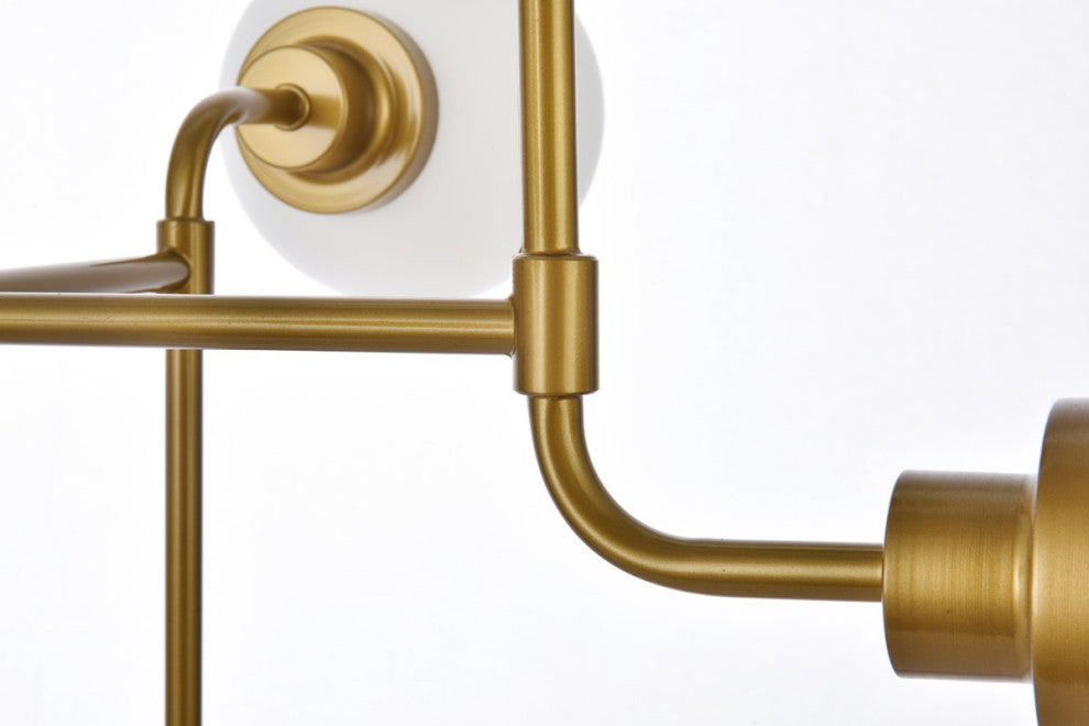 Helen 8-Light Pendant, Brass With Frosted Shade