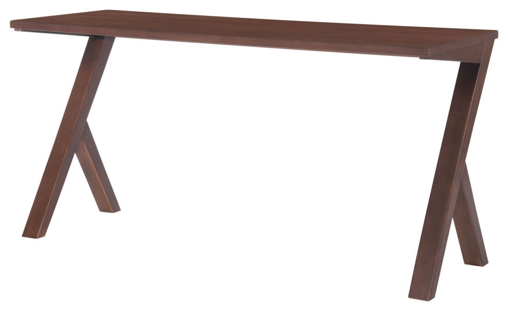 Computer Work Desk, Rectangular, Wood, Walnut, Home Business Office Furniture