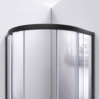 Prime 36x74 3/4 Frosted Glass Sliding Shower Enclosure Satin Black, Black