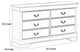 Benzara BM215250 Transitional Style 6 Drawer Dresser With Metal Pulls, Black