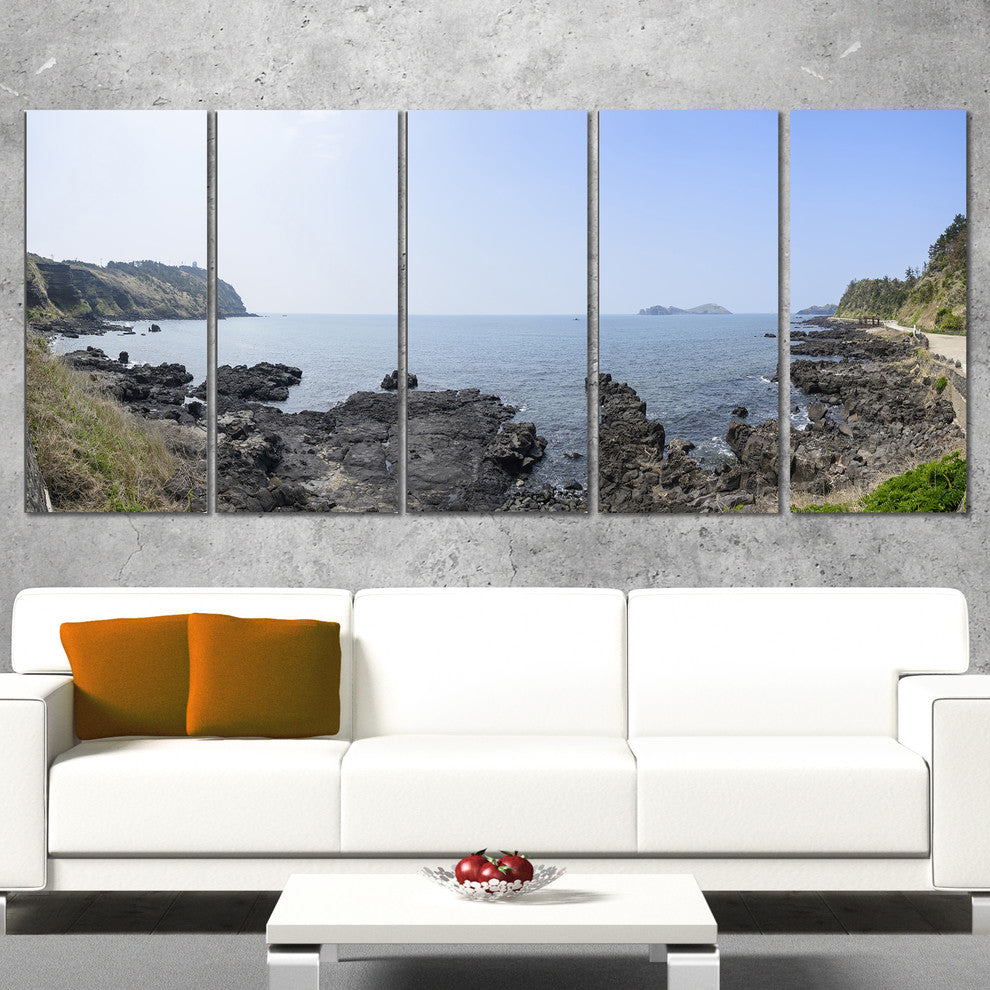 "Landscape of Olle Walking Path" Oversized Beach Wall Art, 5 Panels, 60"x28"