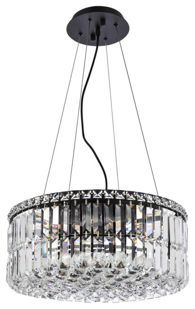 Elegant Lighting V2030D20/RC Maxime 12 Light 20"W Crystal Drum - Black
