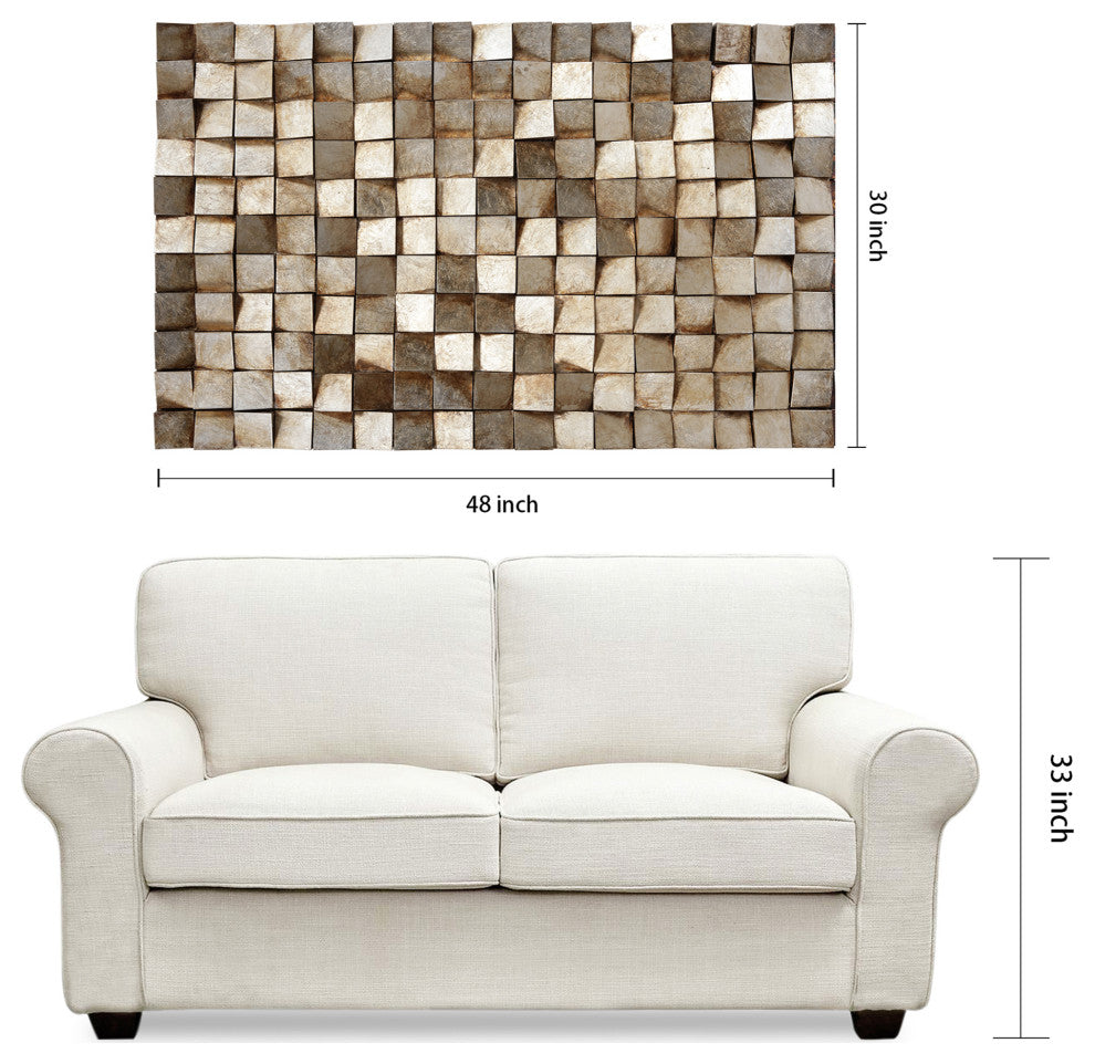 "Textured 1" Handed Painted Rugged Blocks with Gold Leaf Dimensional Wall Art