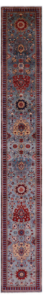2' 7" X 19' 7" Runner Persian Fine Serapi Hand Knotted Rug - Q12687
