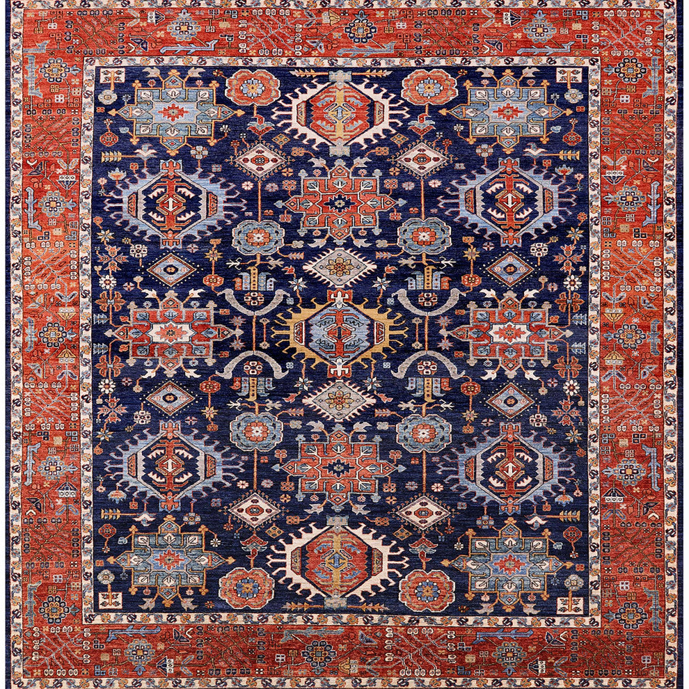 Ahgly Company Indoor Square Mid-Century Modern Area Rugs, 8' Square