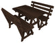 Cedar Picnic Table with 2 Backed Benches, Walnut Stain, 4 Foot
