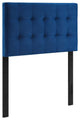 Navy Lily Biscuit Tufted Twin Performance Velvet Headboard