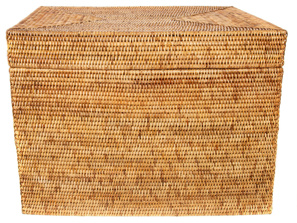 Artifacts Rattan™ Rectangular Hinged Chest/Trunk, Honey Brown, Small