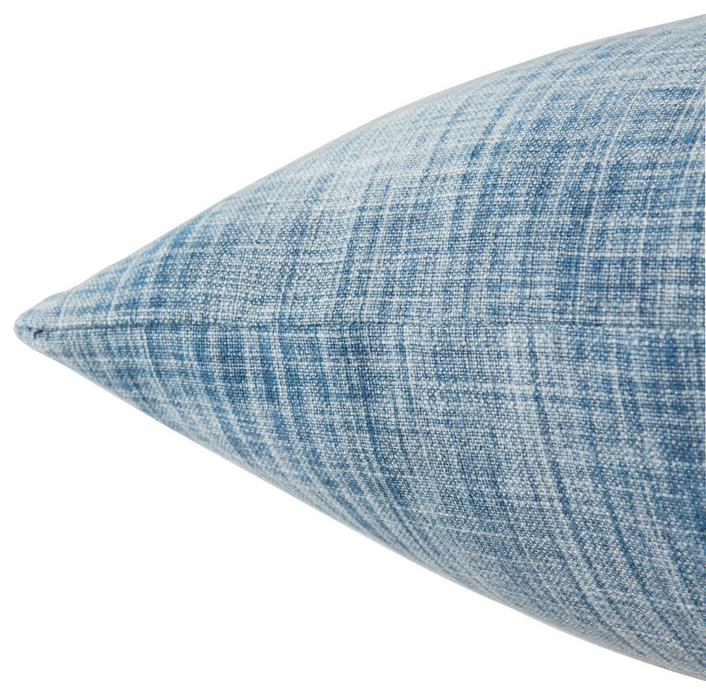 Jaipur Living Morgan Handmade Soild Blue Throw Pillow 22", Poly Fill