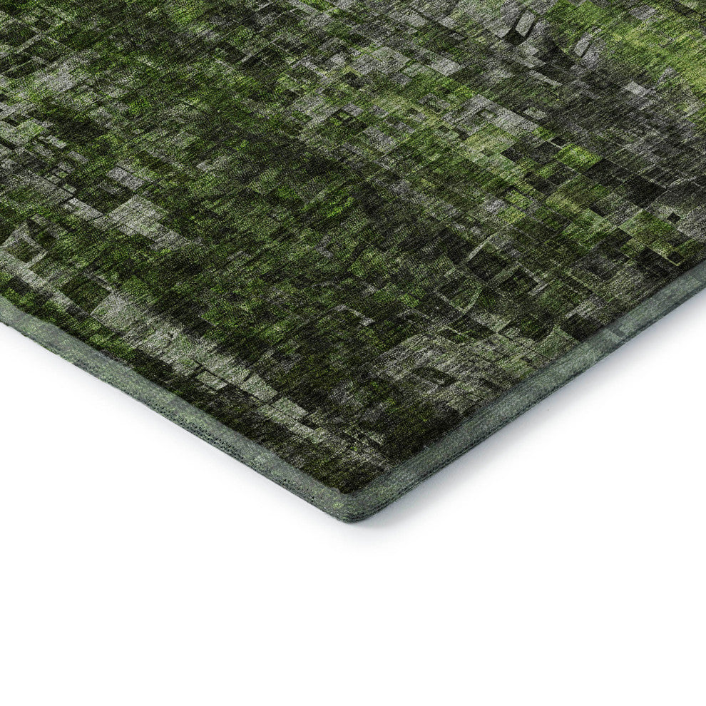 Premium Machine Washable Mayfield AMF581 Green 3' x 5' Rug
