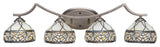 Zilo 4 Light Bath Bar, Graphite Finish, 7" Royal Tiffany Glass