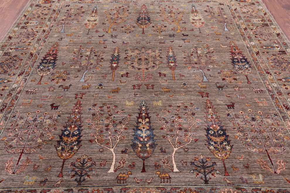 Handmade Persian Gabbeh Wool Tribal Rug 8' 2" X 9' 8" Q11138