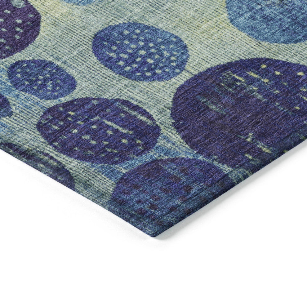 Machine Washable Indoor/Outdoor Chantille ACN1899 Navy 8' x 10' Rug