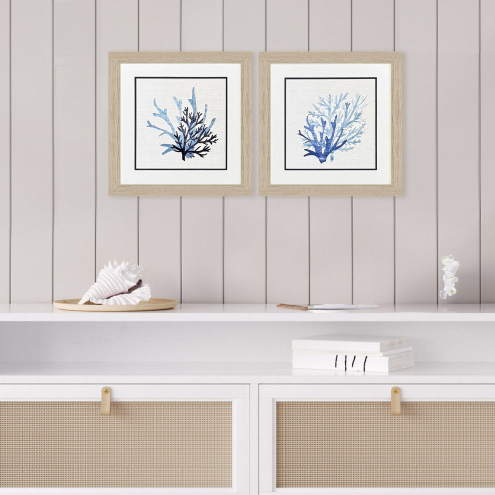 Coral Shades Framed Art, 2-Piece Set