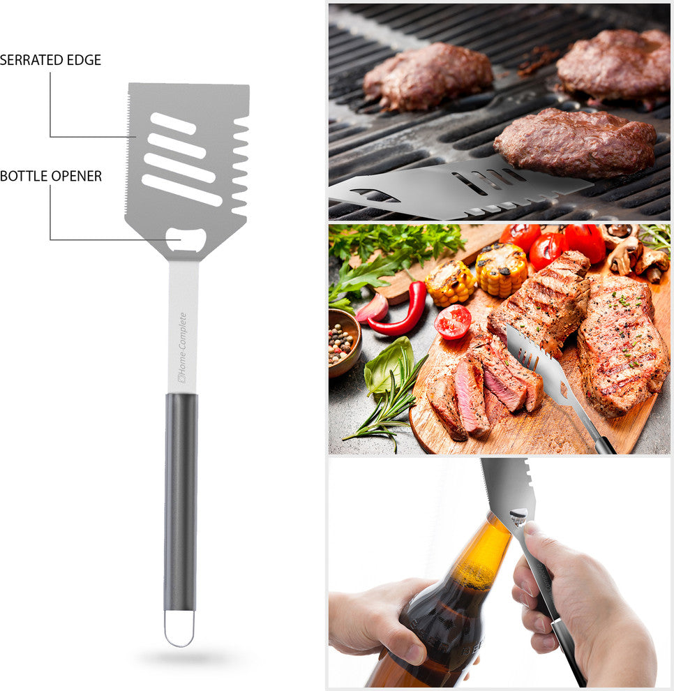 BBQ Grill Tool Set With 6 Utensils and Aluminum Carrying Case By Home-Complete