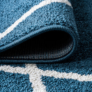 Cole Minimalist Diamond Trellis Navy/White 5'x8' Area Rug
