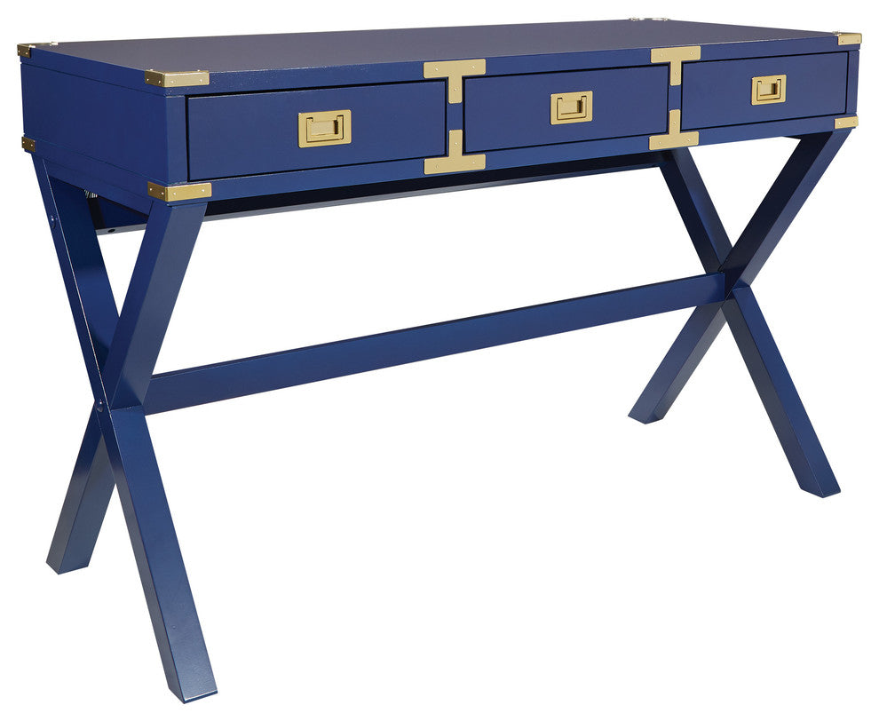 46" Desk With Power, Blue
