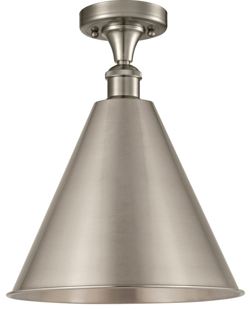 Innovations Lighting 516-1C-SN-MBC-16-SN-LED 1 Light 16" Semi-Flush Mount