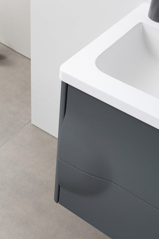 Colmar Wall Mount Vanity, Dark Gray, 24"
