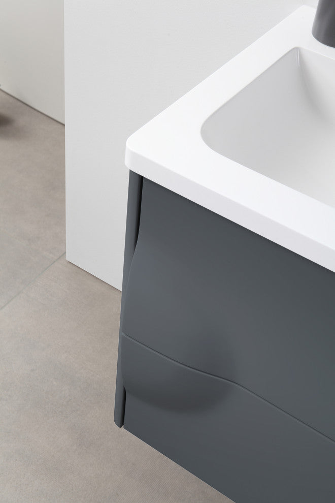 Colmar Wall Mount Vanity, Dark Gray, 24"