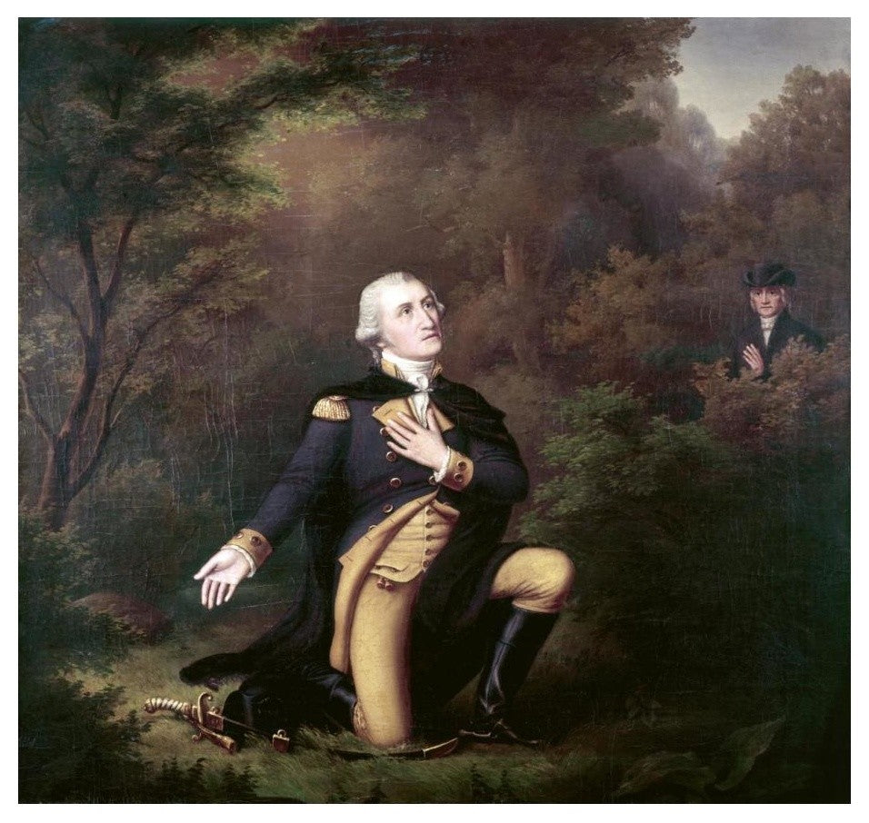 "George Washington In Prayer at Valley Forge" Print by Paul Weber, 24"x23"