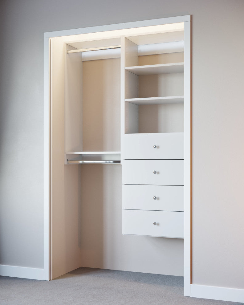 Modular Closet System Hanging Closet Organizer With Drawers 48"-63"