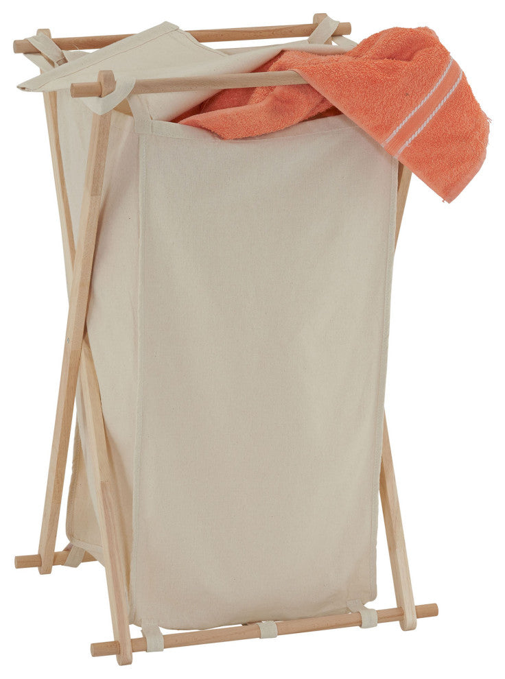 X-Frame Wood Laundry Hamper, Single