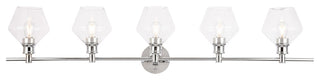 Chrome Finish And Clear Glass 5-Light Wall Sconce