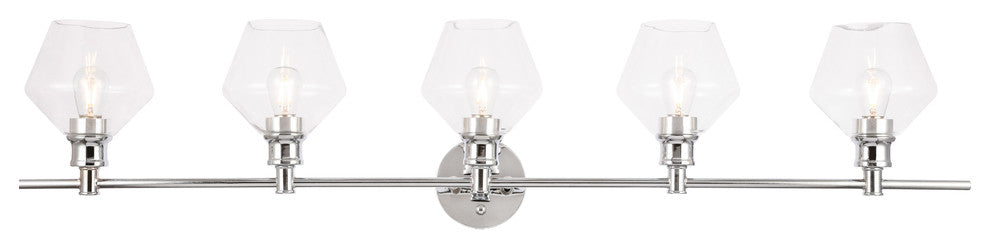 Chrome Finish And Clear Glass 5-Light Wall Sconce
