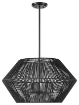 Uttermost Suva 4-LIght Black Rope Pendant