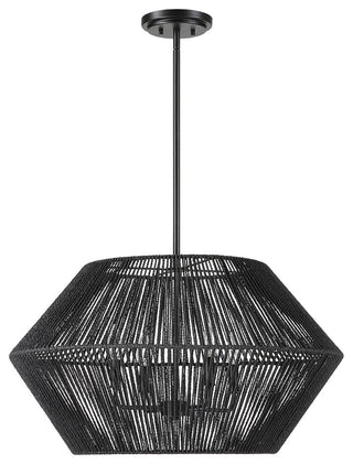 Uttermost Suva 4-LIght Black Rope Pendant