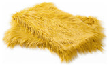 Mongolian Faux Fur Pillow Shell Set, Lemon Curry, 14"x26"
